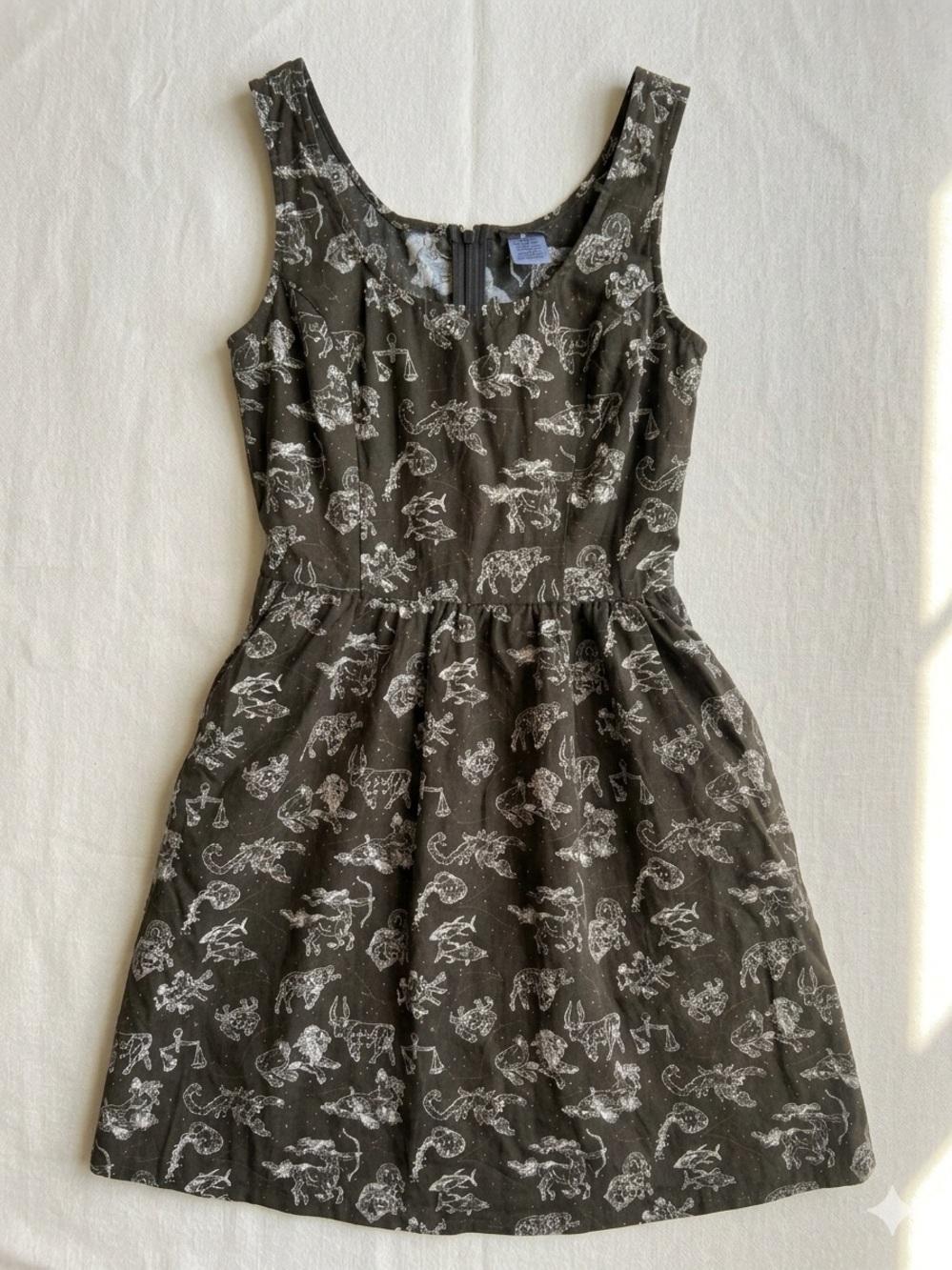 Retrolicious Zodiac Astrological Constellation Fit and Flare Dress w/Pockets S